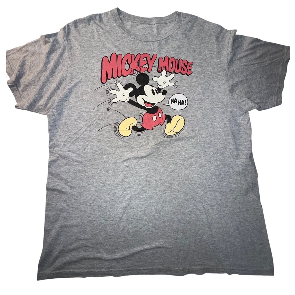 Disney Mickey Mouse Graphic T-Shirt Mens XL Gray Short Sleeve